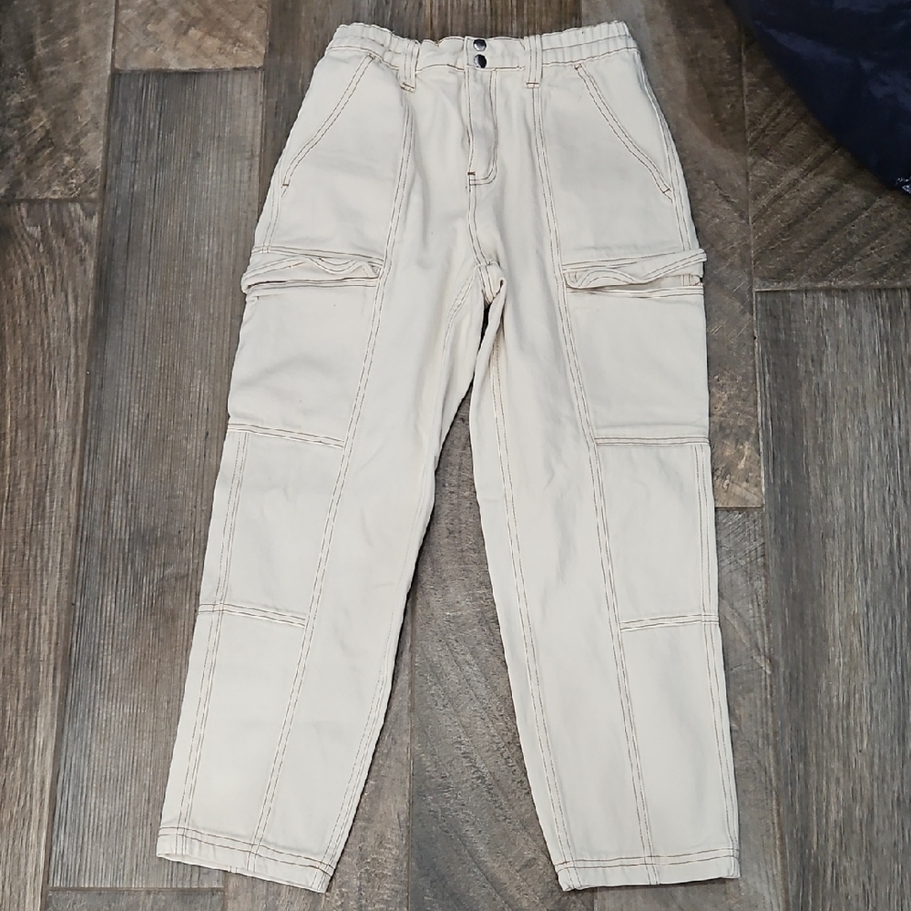 PacSun Denim Beige Cargo Pants Womens Size Medium